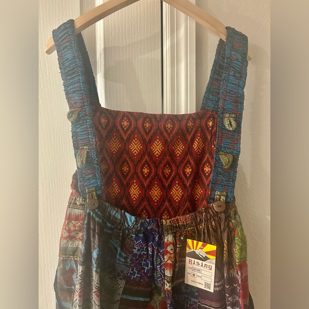 Rising International Patchwork Overalls NWT - image 6